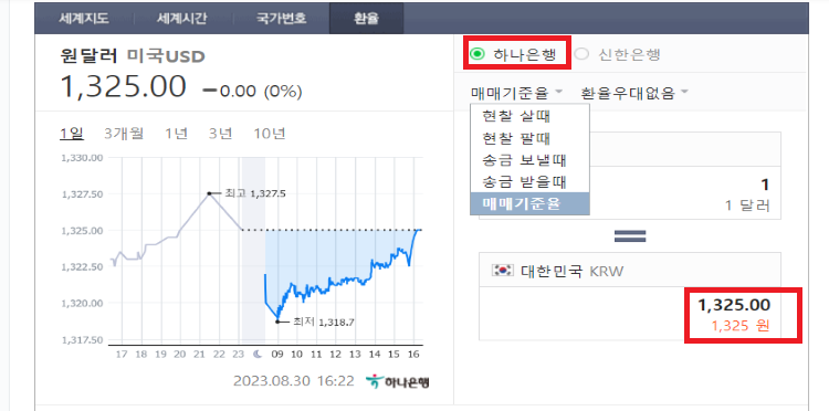 실시간 환율 조회 및 환율 계산하기