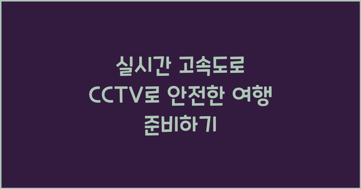 실시간 고속도로 cctv