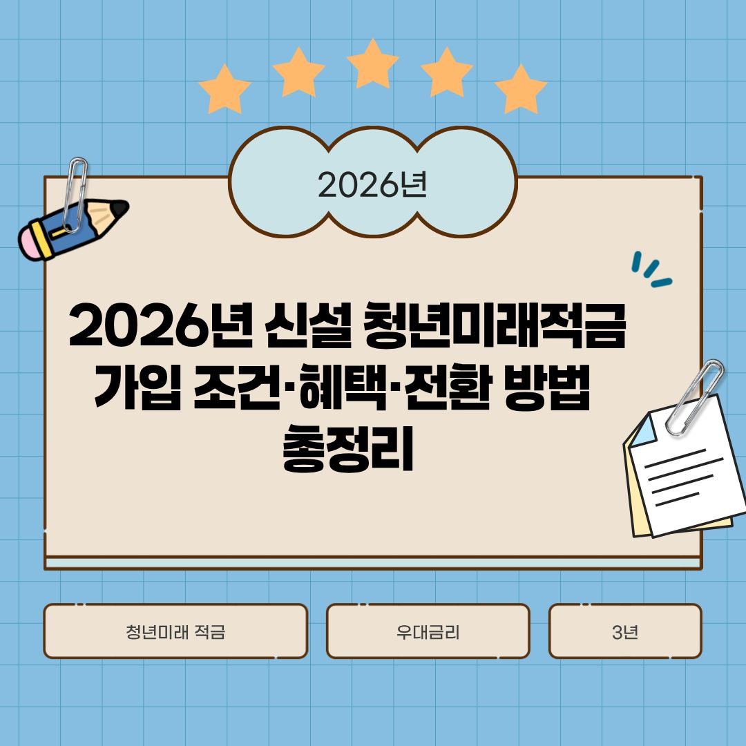 2026년 신설 청년미래적금|가입 조건·혜택·전환 방법 총정리