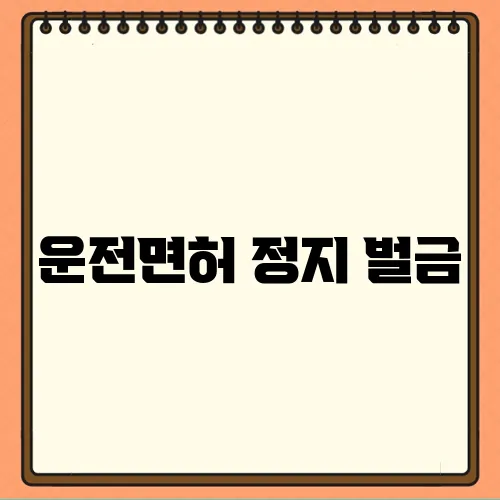 운전면허 정지 벌금