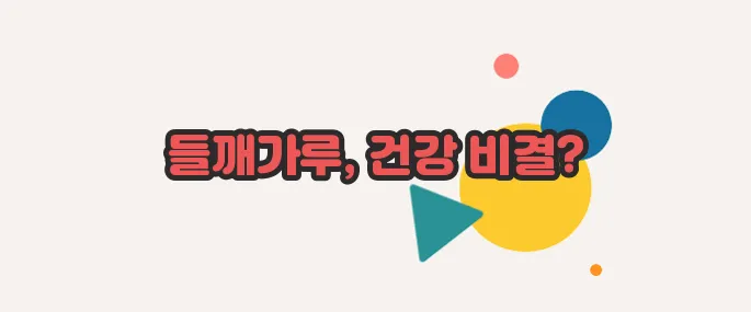 들깨가루 효능 함께 알아보죠