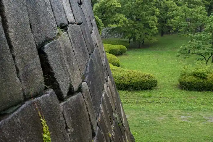 오사카 성과 장마철의 풍경