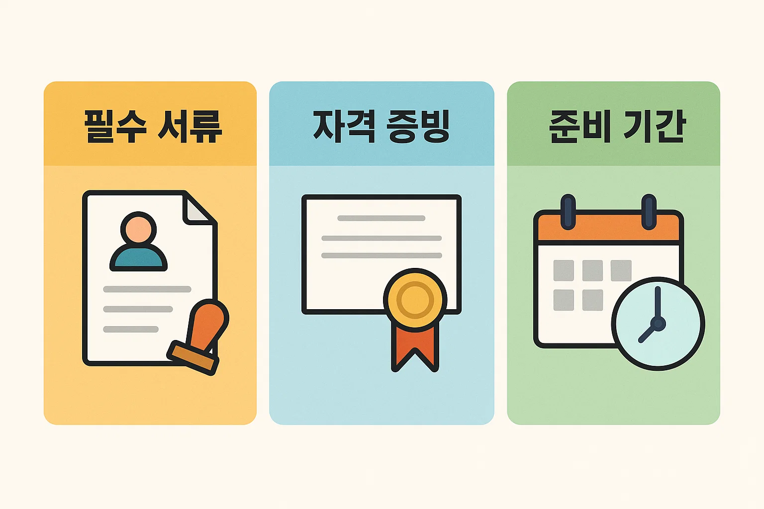 사회복지사 1급 응시를 위한 필수 서류, 자격 증빙, 준비 기간 등을 한눈에 정리한 실전 준비 인포그래픽입니다.