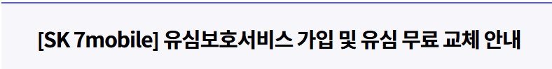 SK세븐모바일 유심교체, 유심보호서비스 활용법 완전정복 SKT 알뜰폰 유심도 교체에 필요한 자료