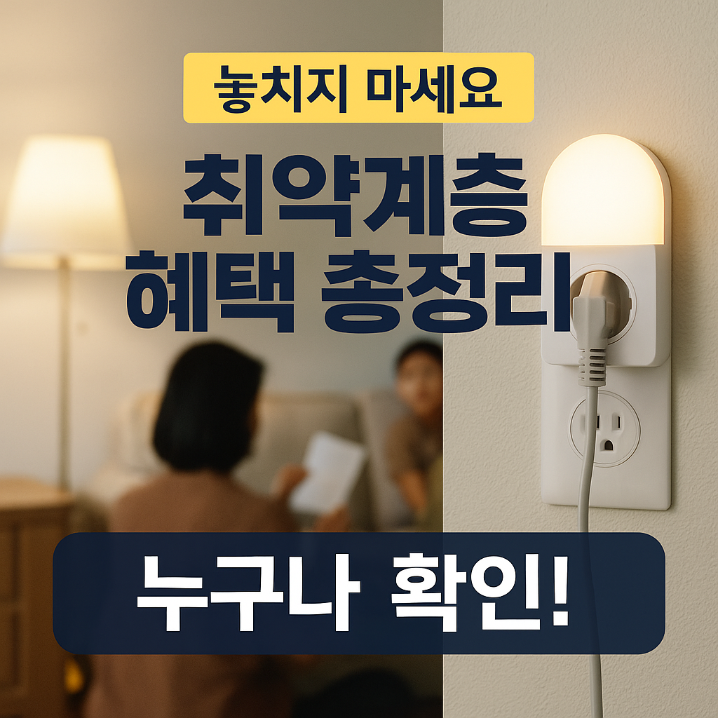 [3편] 2025년 취약계층 전기요금 감면 혜택 총정리!