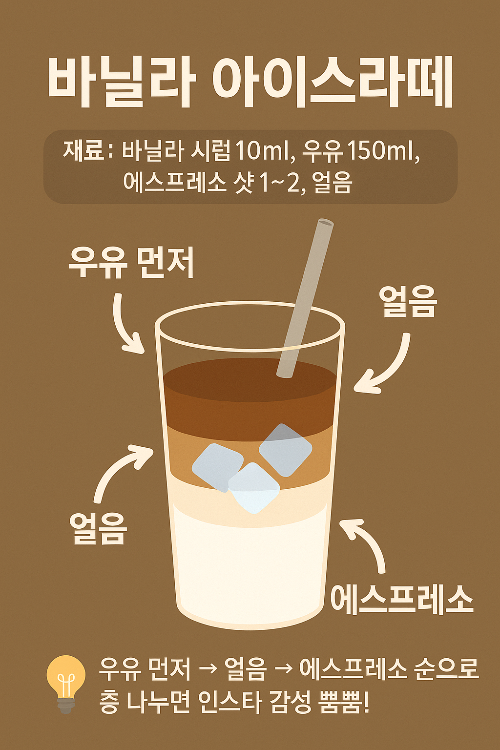 바닐라 아이스라떼 만드는 법