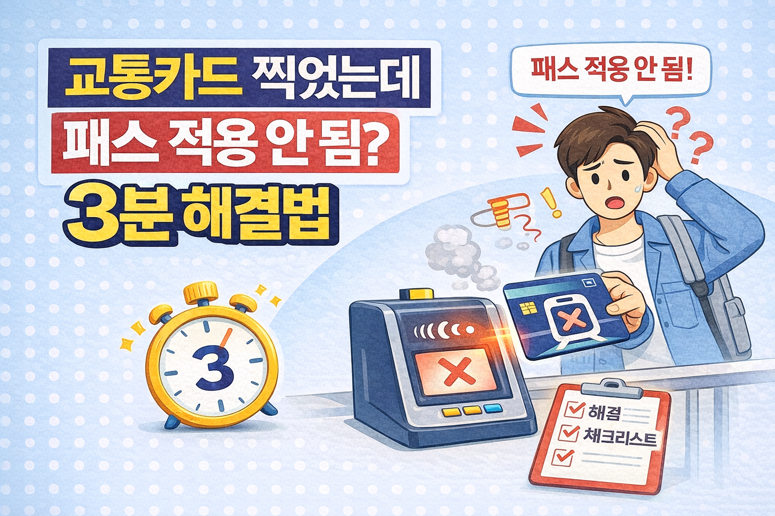 교통카드 찍었는데 패스 미적용 3분 해결법