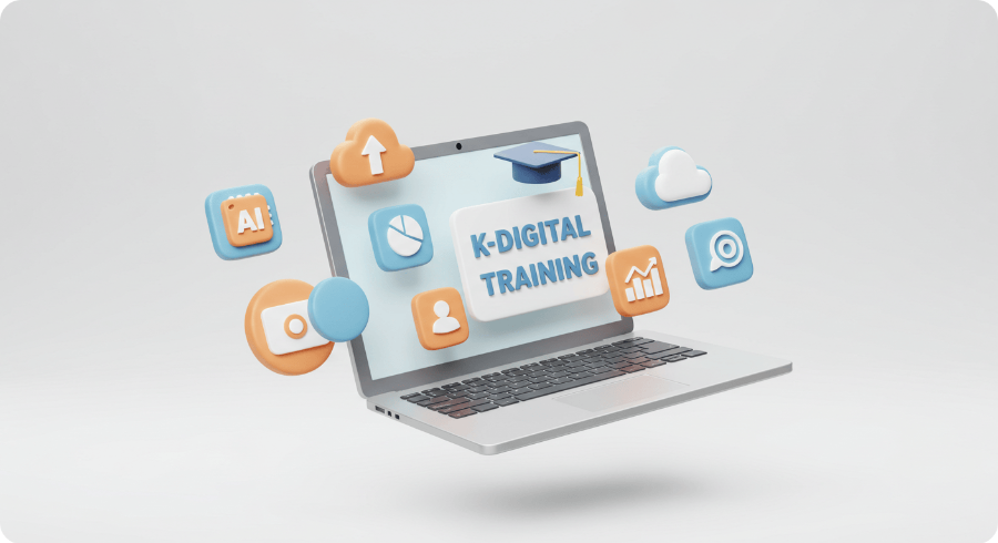 K-디지털 트레이닝 메인 비주얼 - AI와 클라우드 학습 아이콘