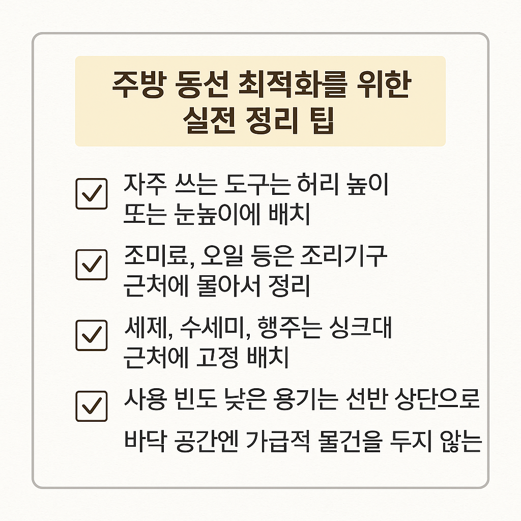 주방 동선 최적화를 위한 실전 정리 팁