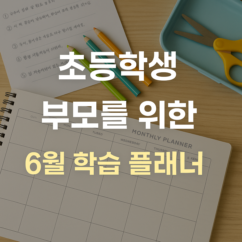 📚 초등학생 부모를 위한 6월 학습 플래너 (2025년 최신 기준)