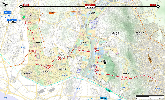 고양은평선 노선도
