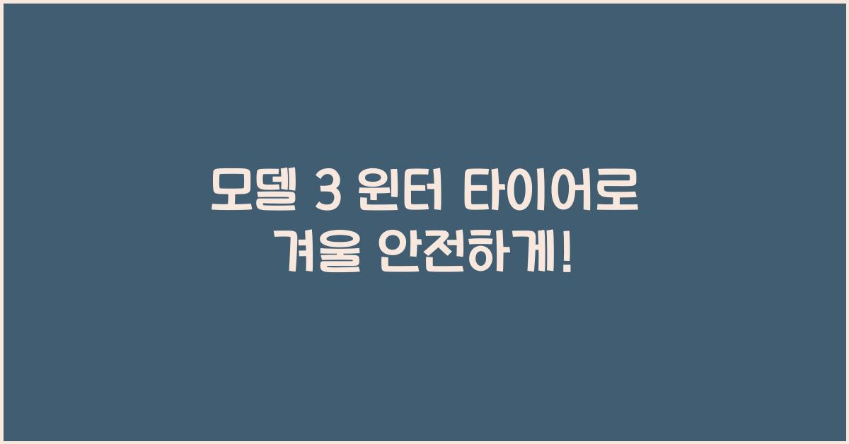 모델 3 윈터 타이어