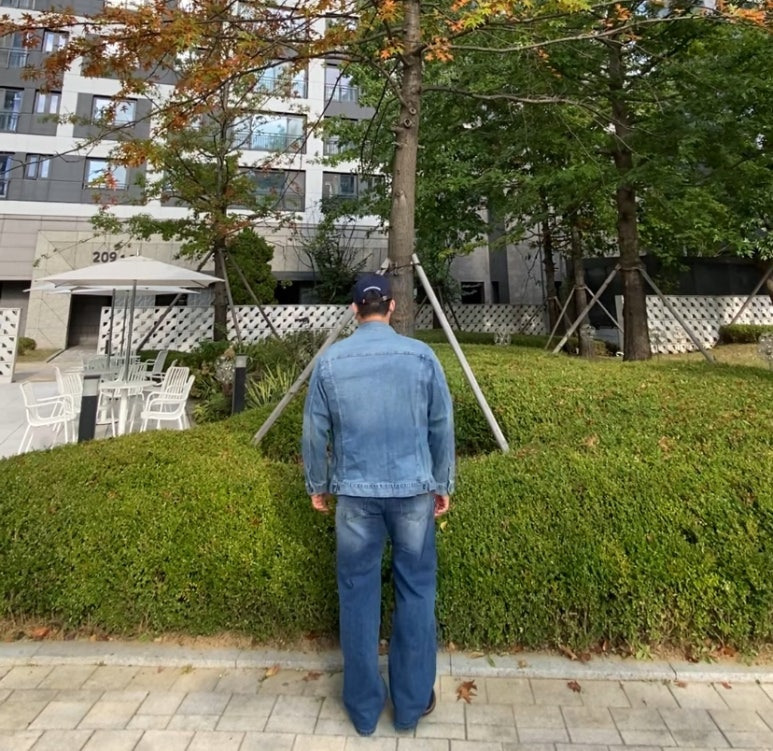 데일리룩('25. 10. 22.)구제 빈티지 NY 볼캡, 칼하트 빈티지 청자켓, 어커버 오버핏 티셔츠, 무신사스탠다드 빅 브러쉬 와이드 데님 팬츠, 레드윙 아이언레인저 블랙 하니스