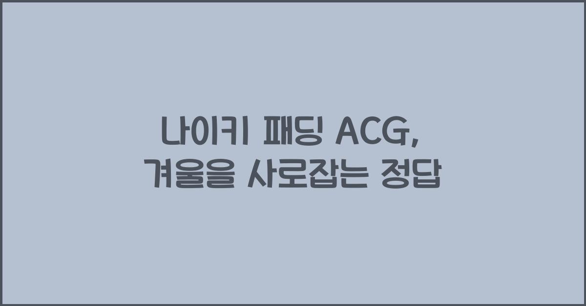 나이키 패딩 acg