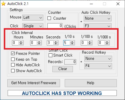 오토마우스 AutoClick 2.1 다운로드 및 사용 방법6