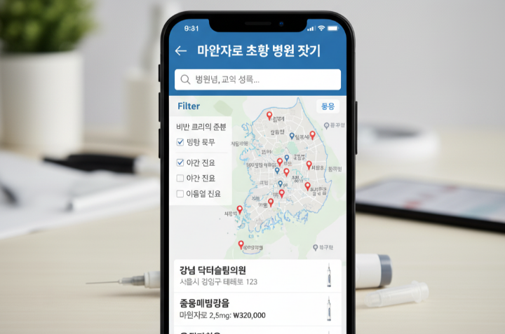 마운자로 처방 병원 지도 이미지