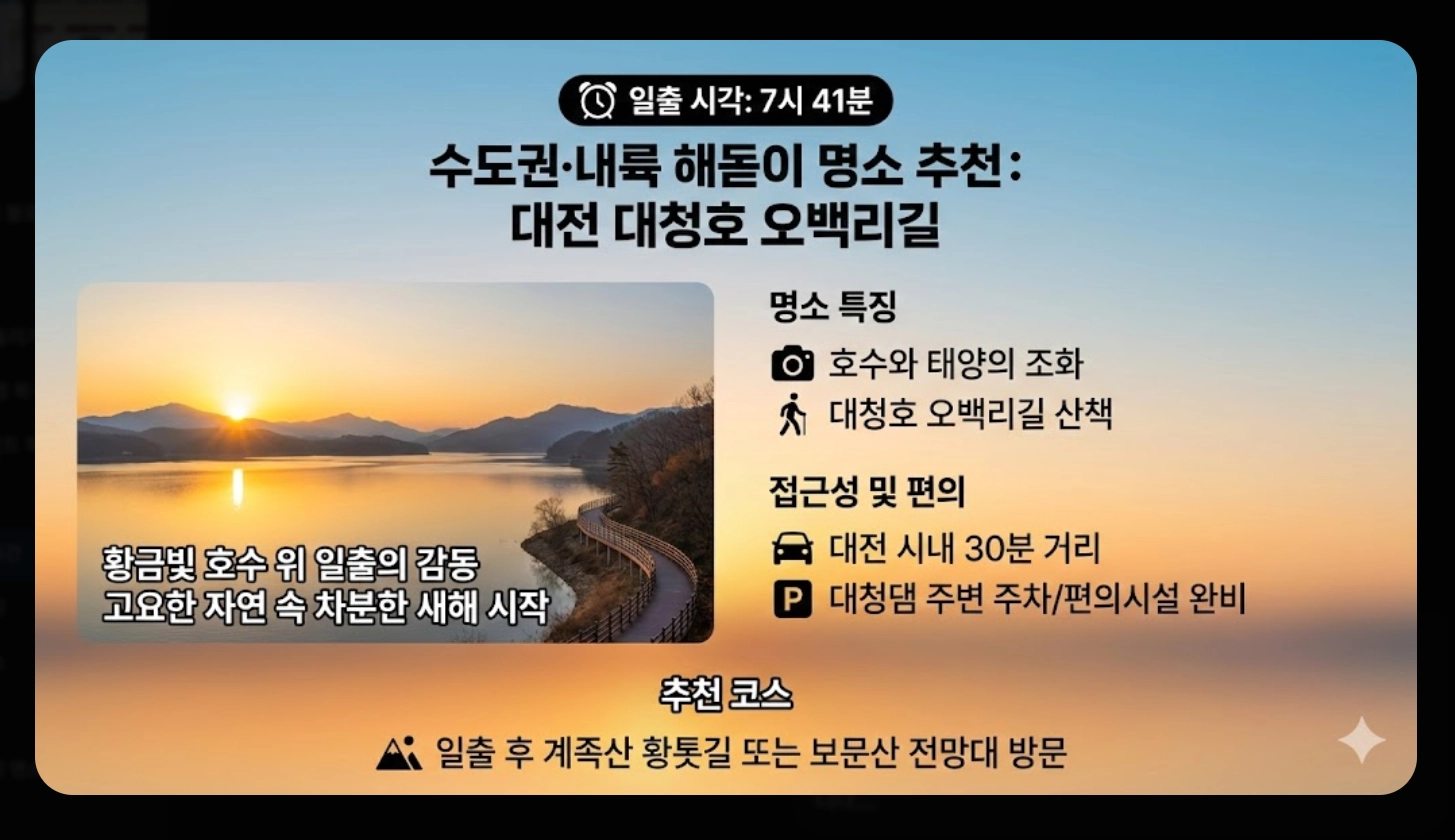 2026년 지역별 해돋이 시간 완벽 정리