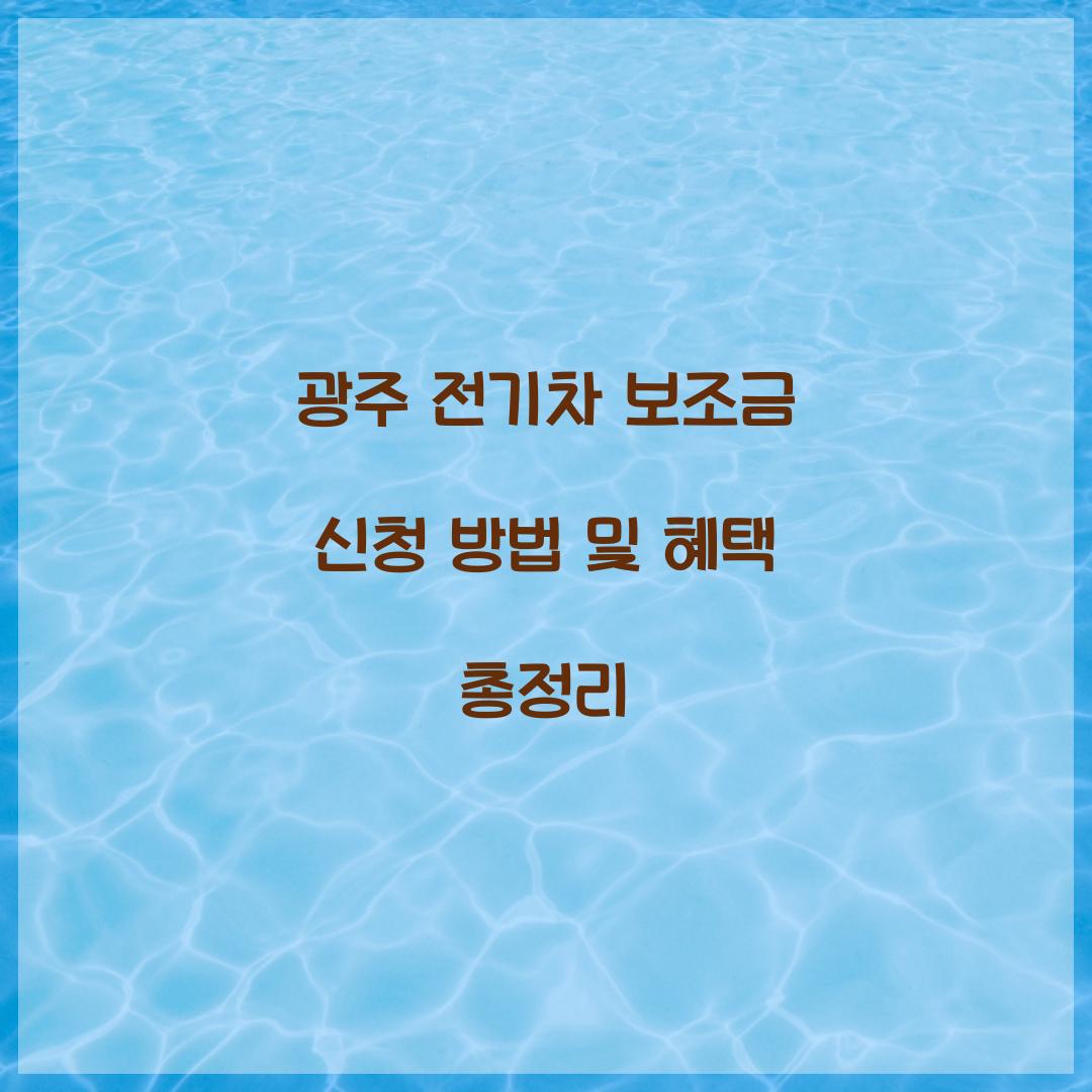 광주 전기차 보조금
