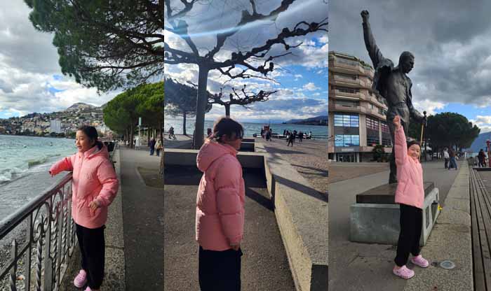 몽트뢰에서 레만호 산책, 막쉐 광장에서, 막쉐 광장 앞 프레디 머큐리 동상과 만나다.