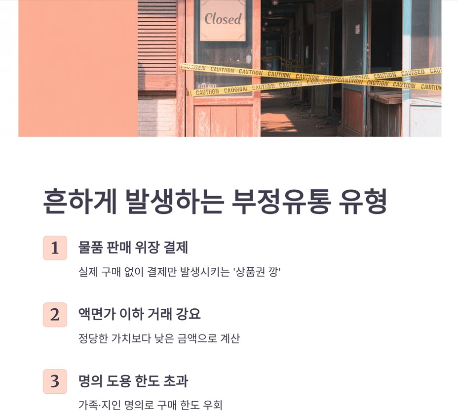 흔하게 발생하는 부정유통 유형