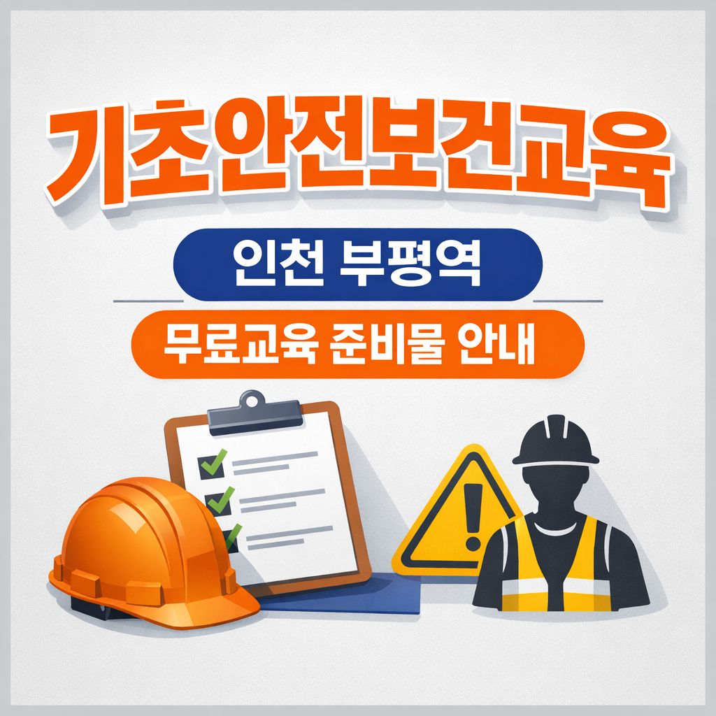 기초안전보건교육 인천 부평역 외국인필요서류&middot;무료대상&middot;이수증 발급까지 총정리