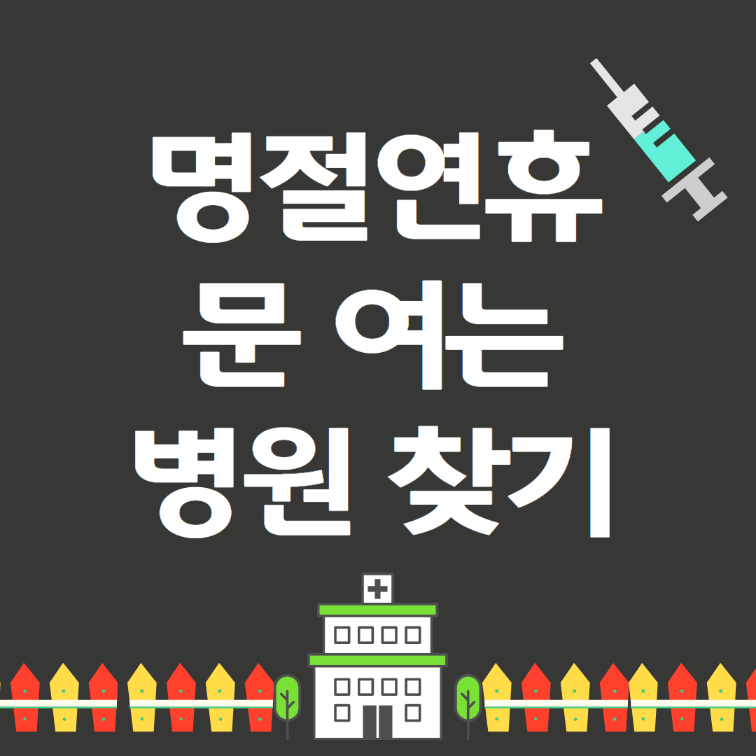 설연휴 병원 진료 24시간 문여는 병원 찾는방법