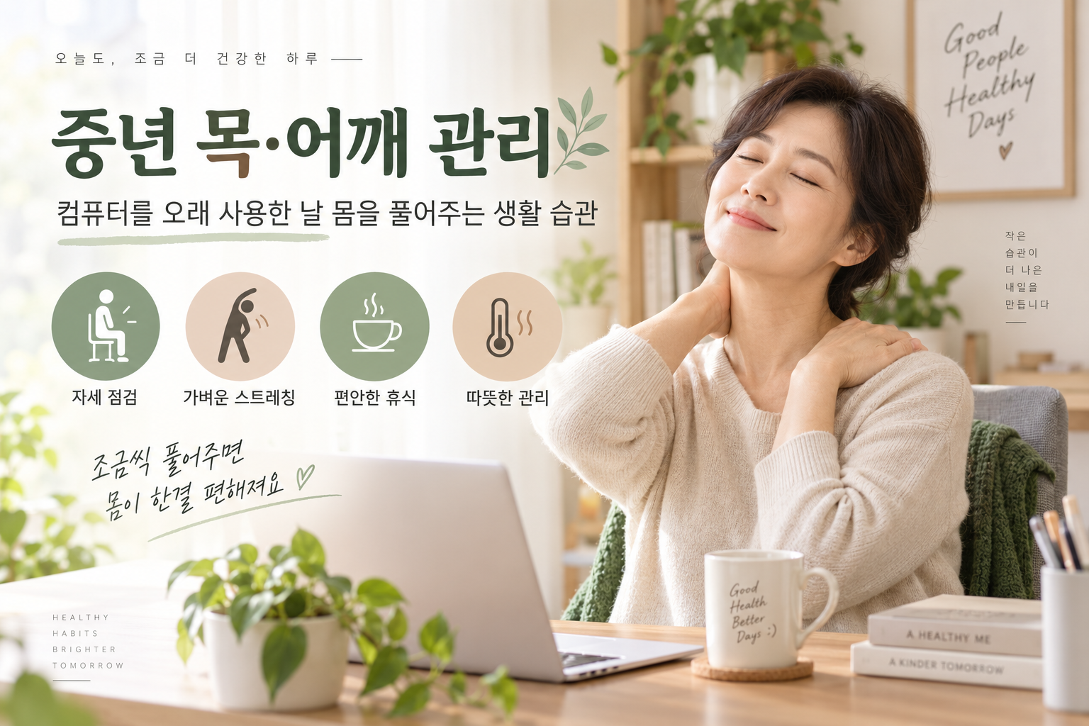 중년 목·어깨 관리, 컴퓨터를 오래 사용한 날 내가 몸을 풀어주는 방법