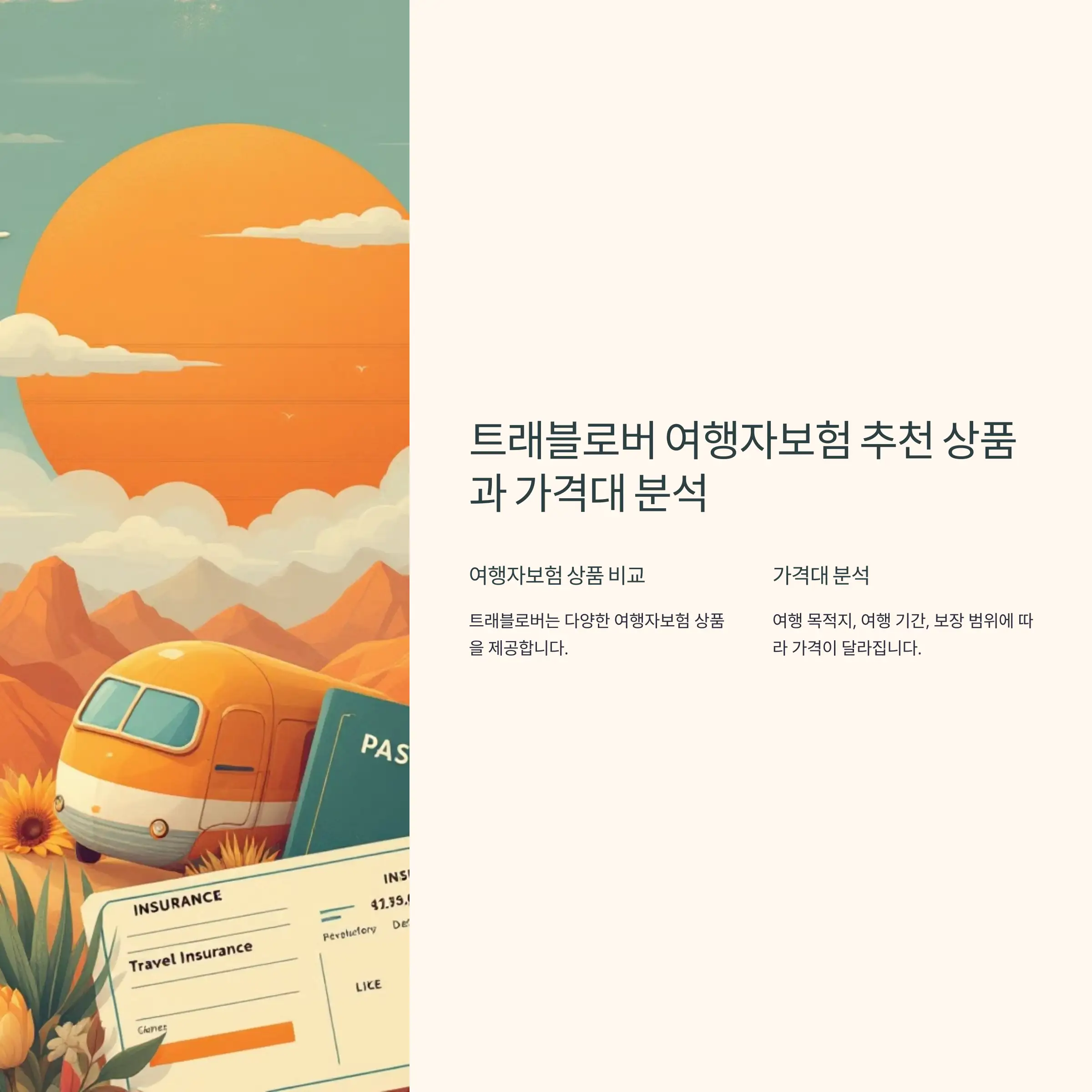 트래블로버 여행자보험 추천 상품과 가격대 분석