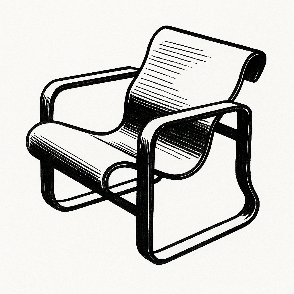 곡선의 부드러움이 강조된 알바 알토의 파이미오 체어(Paimio Chair)