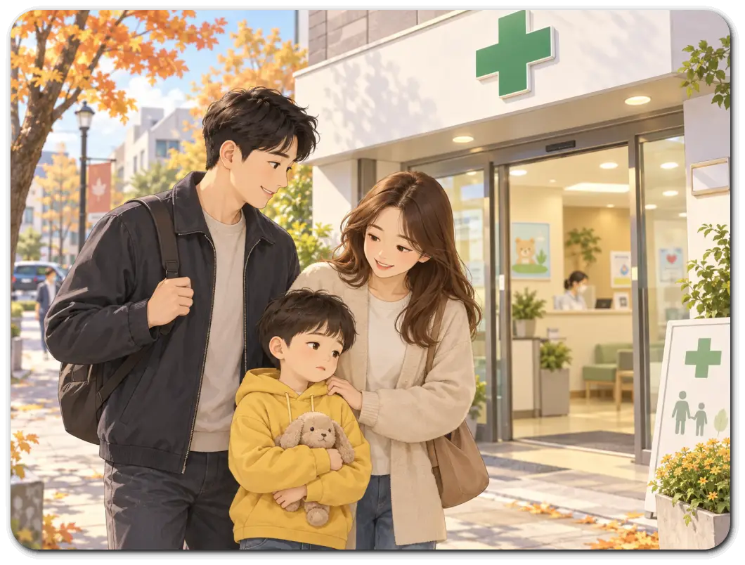 공휴일-자녀가-아파서-병원가는-가족