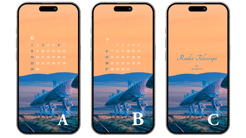 05 전파망원경과 노을 ABC - 2025년6월 아이폰배경화면