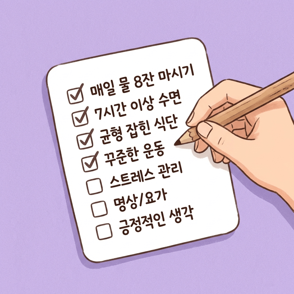 건강검진 경계 수치 셀프 판단 체크리스트 카드 일러스트