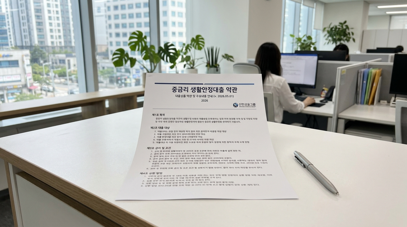 금융회사 자체 신용으로 공급되는 중금리 생활안정대출 안내 약관 서류