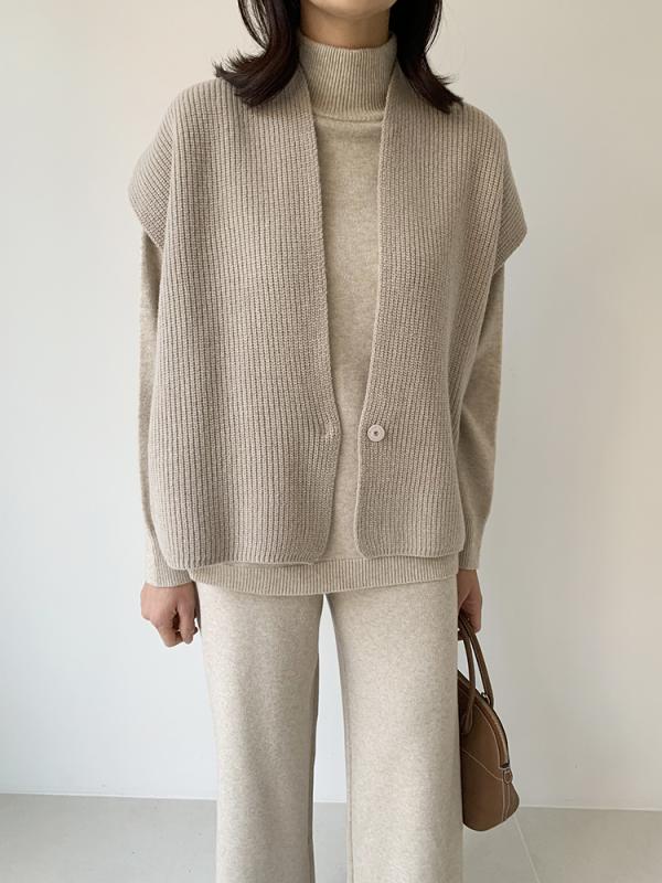 캐시미어 루즈핏 하찌 니트 베스트 봄 가을 겨울