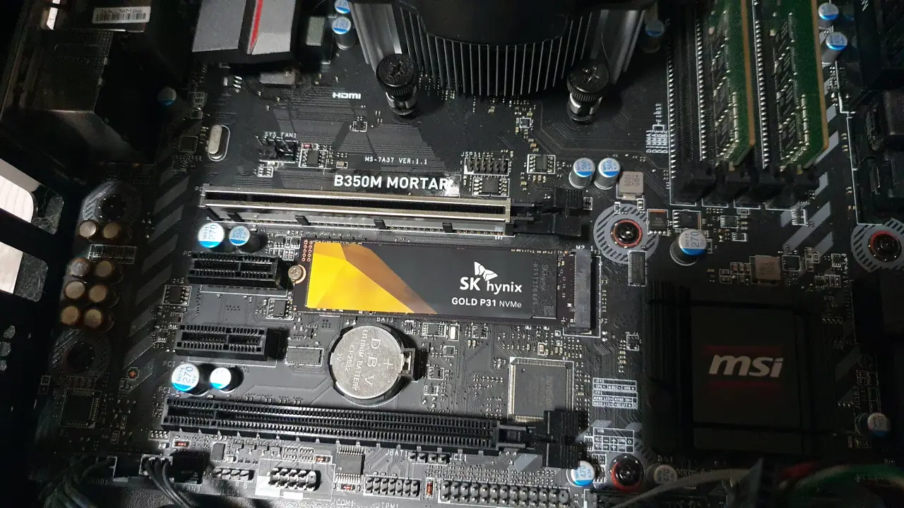 5. 메인보드에 nvme ssd 설치