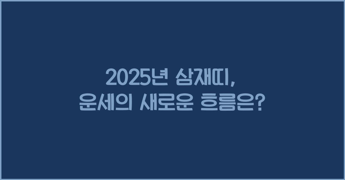 2025년 삼재띠