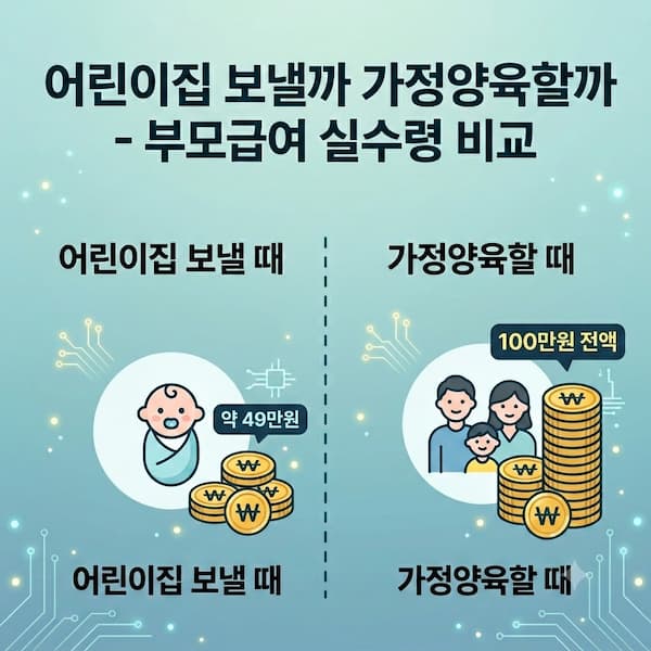 부모급여 어린이집 가정양육 실수령 비교 2026 현금 보육료 차액