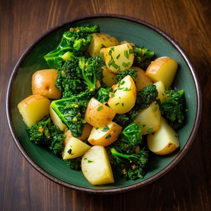 알파리포산(ALA)이 함유 되어있다고 알려진 브로콜리, 시금치, 감자 요리의 그림