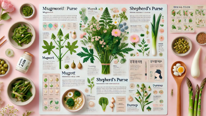 봄 제철 음식 효능과 조리법 관련 이미지