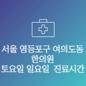 서울 영등포구 여의도동 주말 토요일 일요일 문여는 병원 진료시간