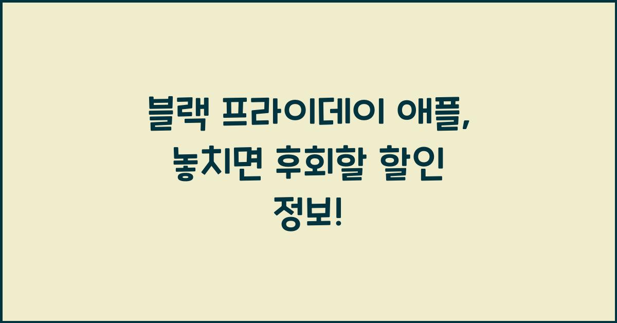 블랙 프라이데이 애플