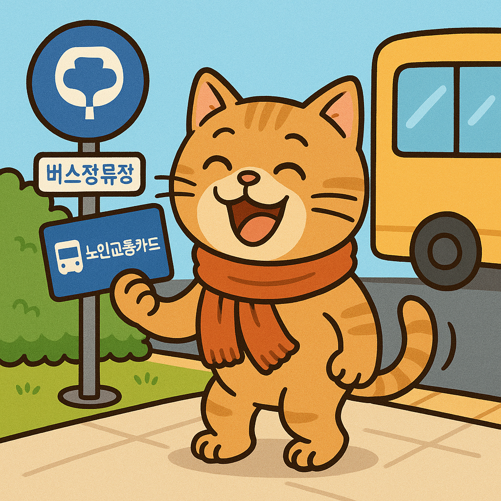 '시니어패스' 노인 교통카드 발급 후 개찰구를 통과하는 장면