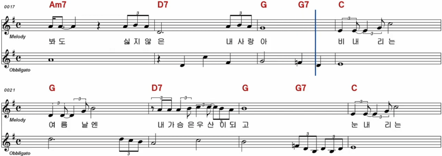 나훈아 사랑 노래방 악보