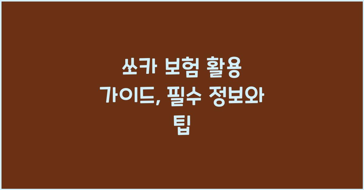 쏘카 보험