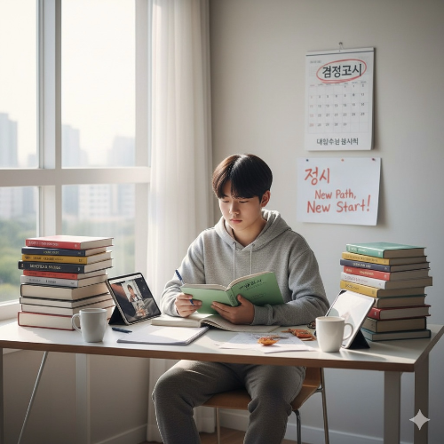 검정고시 후 정시를 위해 자퇴를 한 학생의 모습