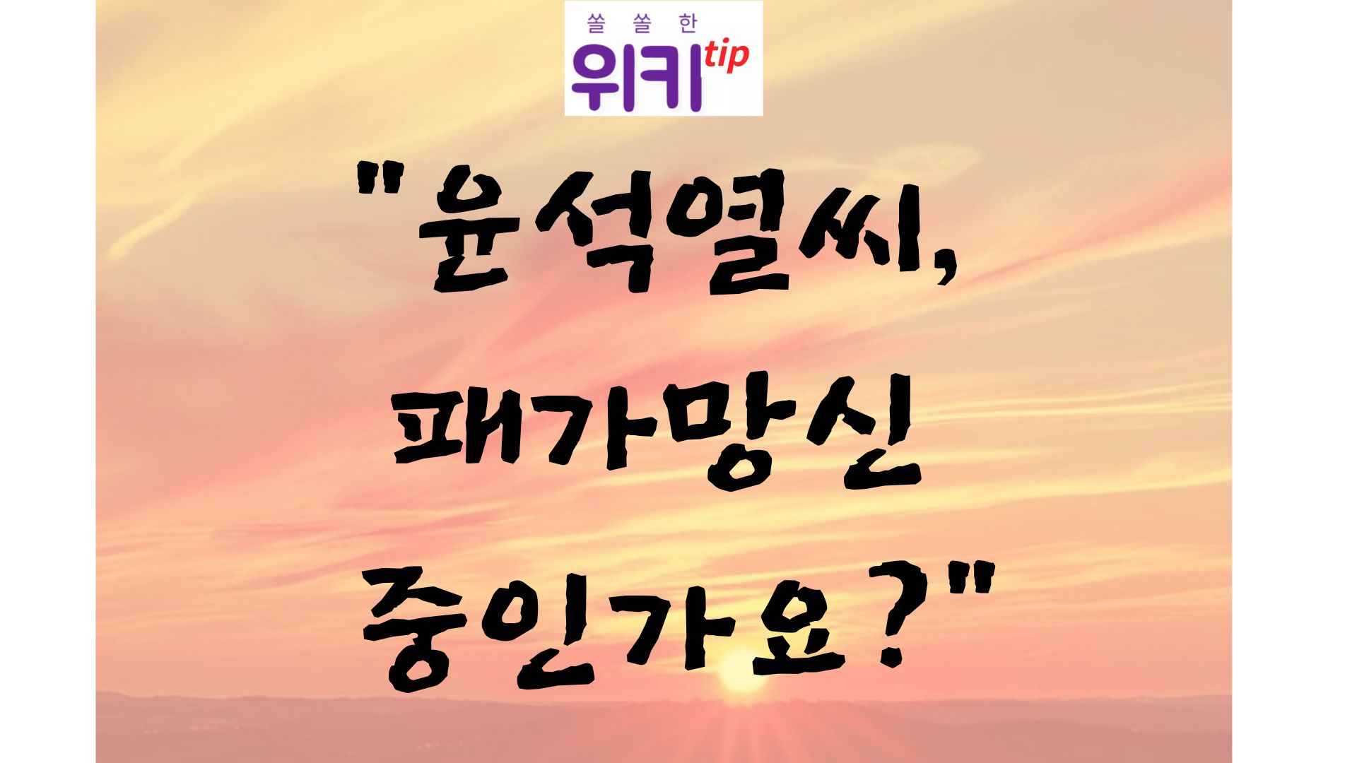 "윤석열씨, 패가망신 중인가요?"