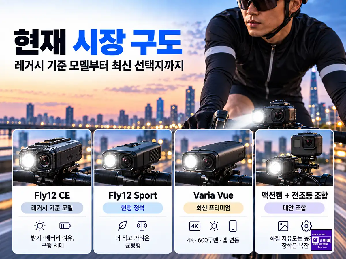 자전거 블랙박스 현재 시장 전방 후방 레이더 카메라 독립형 액션캠 제품군 비교