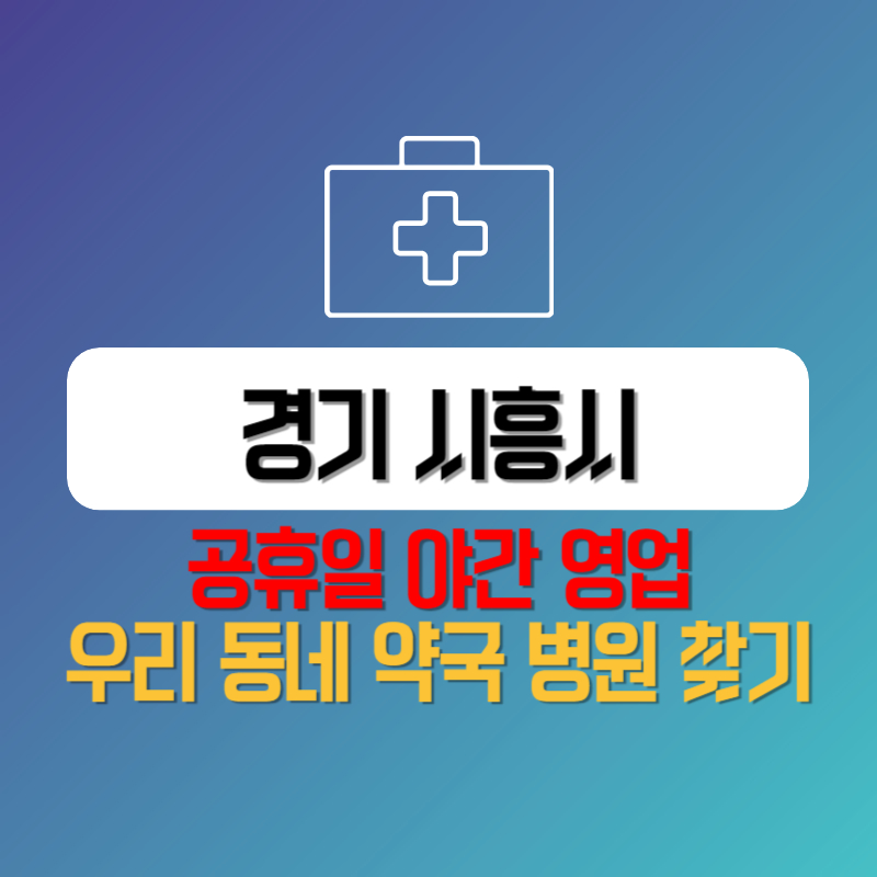 경기 시흥시 공휴일 야간 영업 우리 동네 약국 병원 찾기
