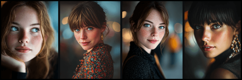 Shallow Depth of Field 이미지 예시_인물초상,배경블러_Midjourney