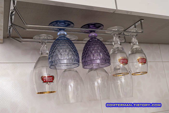 2단 와인잔걸이 설치